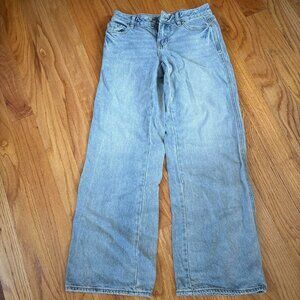 PacSun low rise blue tint glitter jeans